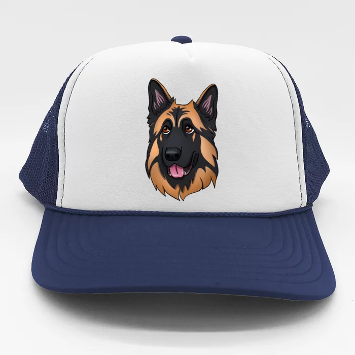 Long Hair Ger Shepherd Dog Funny Gift Trucker Hat