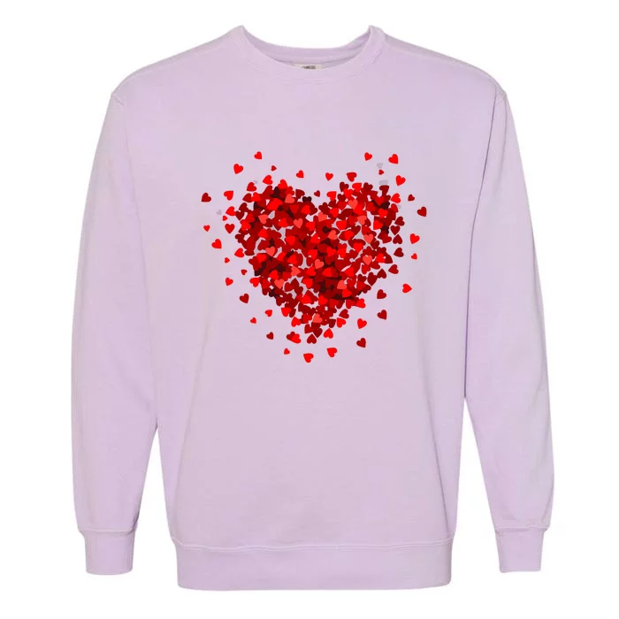 Love Heart Graphic ValentineS Day Garment-Dyed Sweatshirt