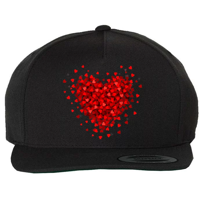 Love Heart Graphic Valentine's Day Wool Snapback Cap