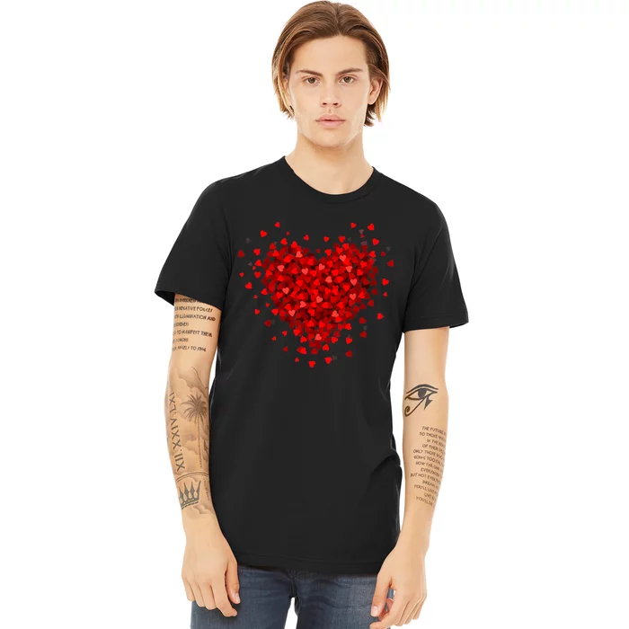 Love Heart Graphic Valentines Day Premium T-Shirt