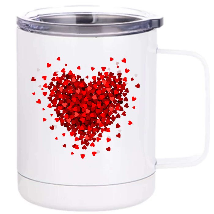 Love Heart Graphic Valentines Day Front & Back 12oz Stainless Steel Tumbler Cup