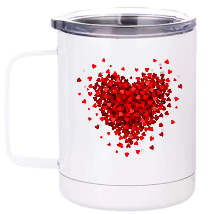 Love Heart Graphic Valentines Day Front & Back 12oz Stainless Steel Tumbler Cup