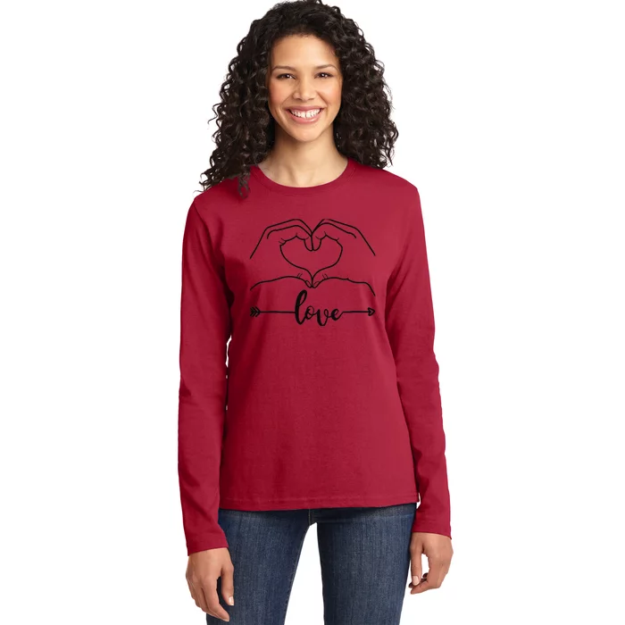 Love Heart Gifts For Wo Boy In Valentines Day Ladies Long Sleeve Shirt