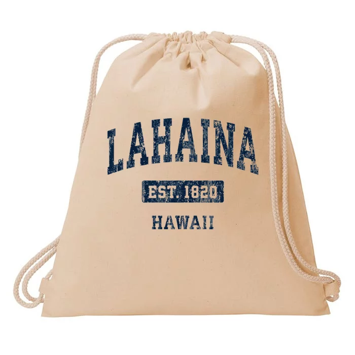 Lahaina Hawaii Hi Vintage Sports Established Drawstring Bag