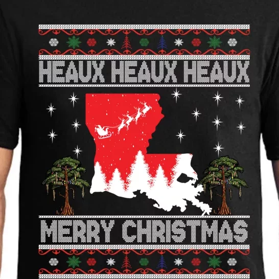 Louisiana Heaux Heaux Heaux Ugly Christmas Top Great Gift Pajama Set