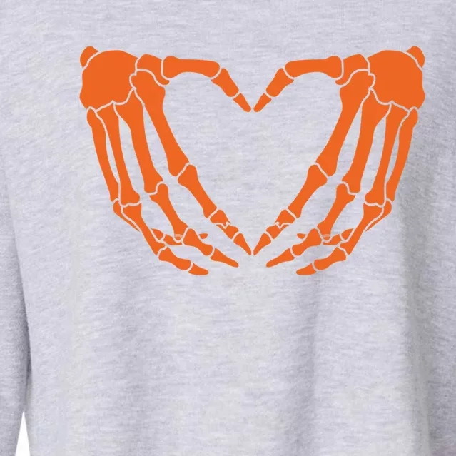 Lovable Hands Heart Shape Skeleton Gift Cropped Pullover Crew