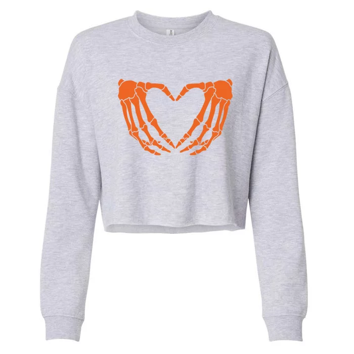 Lovable Hands Heart Shape Skeleton Gift Cropped Pullover Crew