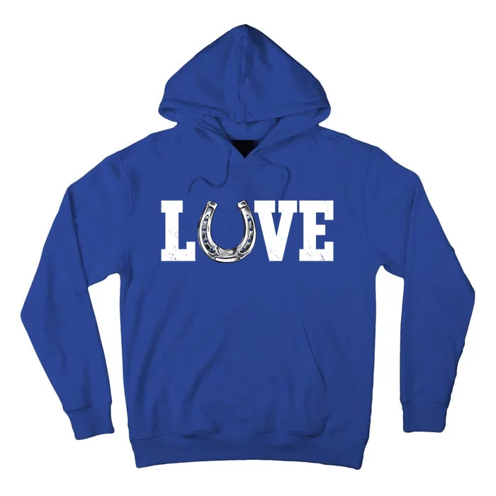 Love Horseshoe Horse Horseback Riding Lover Cow Gift Tall Hoodie