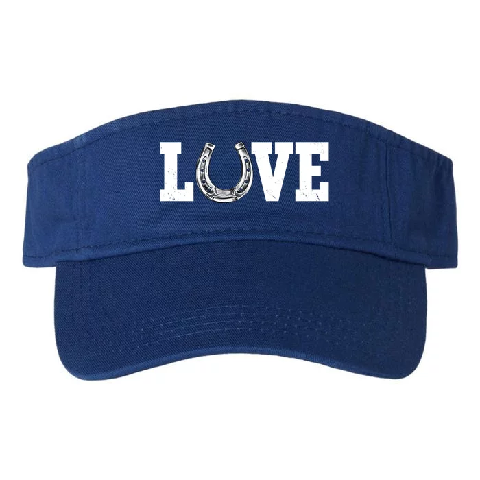 Love Horseshoe Horse Horseback Riding Lover Cow Gift Valucap Bio-Washed Visor