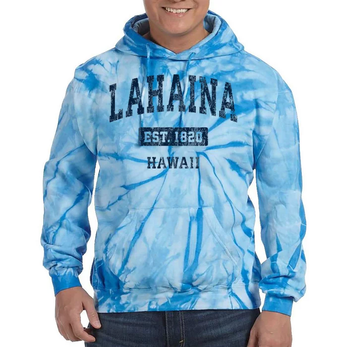 Lahaina Hawaii Hi Vintage Sports Established Tie Dye Hoodie