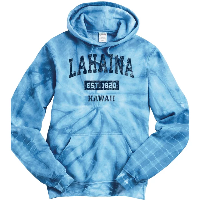 Lahaina Hawaii Hi Vintage Sports Established Tie Dye Hoodie