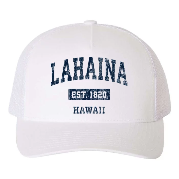 Lahaina Hawaii Hi Vintage Sports Established Yupoong Adult 5-Panel Trucker Hat