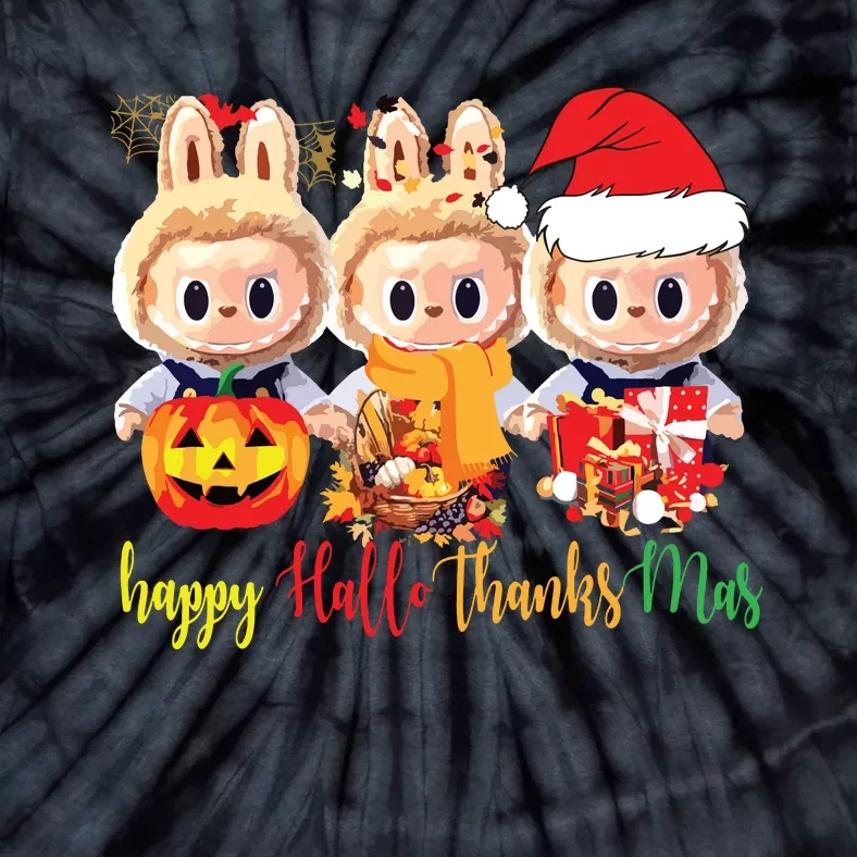 Labubu Happy Hallothanksmas Labubu Lovers Group Matching Tie-Dye T-Shirt