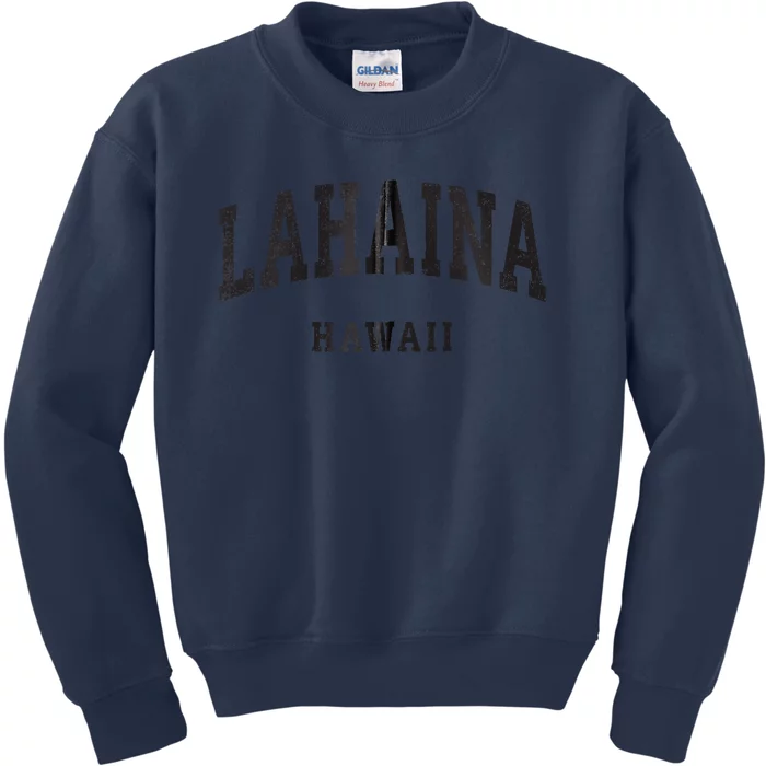 Lahaina Hawaii HI Vintage Athletic Sports Design Kids Sweatshirt