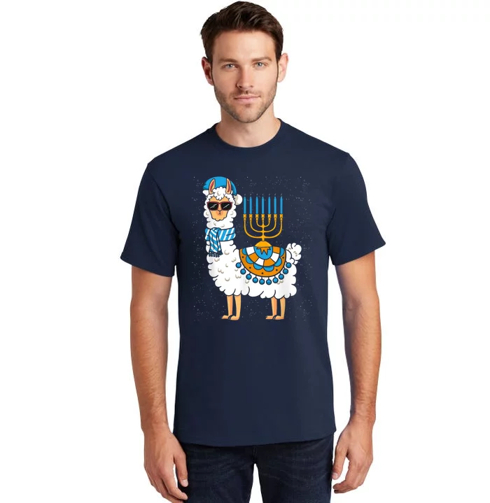 LLama Hanukkah Happy Hanukah Funny Pajama Family Matching Tall T-Shirt