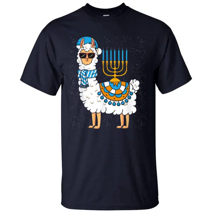 LLama Hanukkah Happy Hanukah Funny Pajama Family Matching Tall T-Shirt