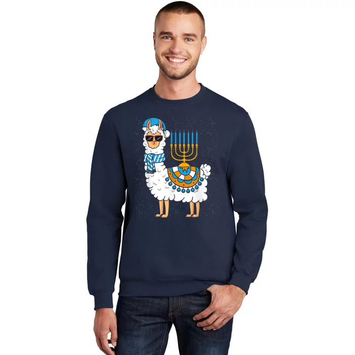 LLama Hanukkah Happy Hanukah Funny Pajama Family Matching Tall Sweatshirt