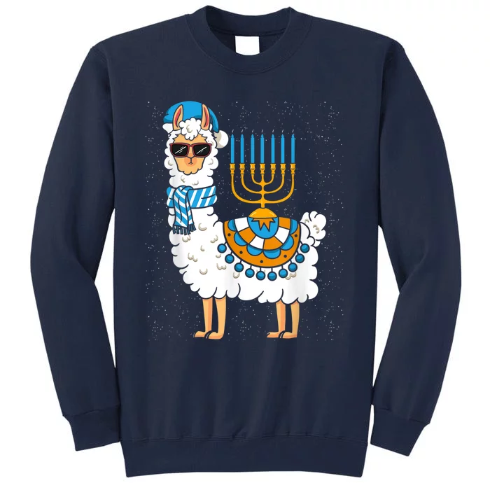 LLama Hanukkah Happy Hanukah Funny Pajama Family Matching Tall Sweatshirt