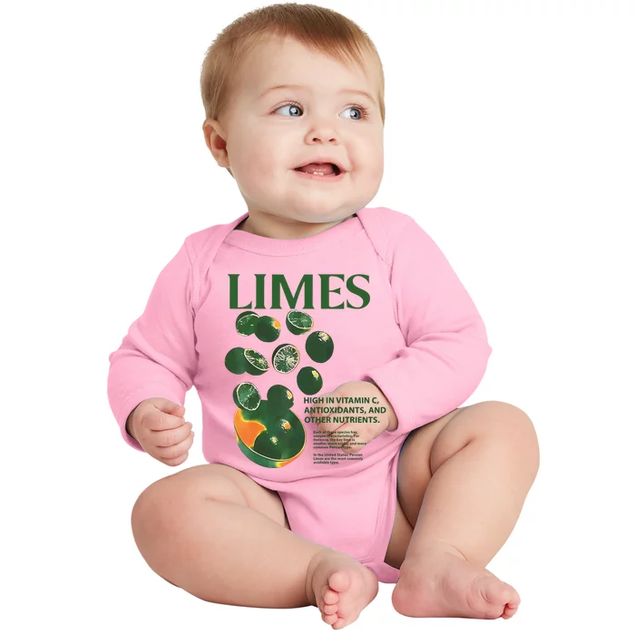 Limes High In Vitamin C Antioxidants And Other Nutrients Baby Long Sleeve Bodysuit