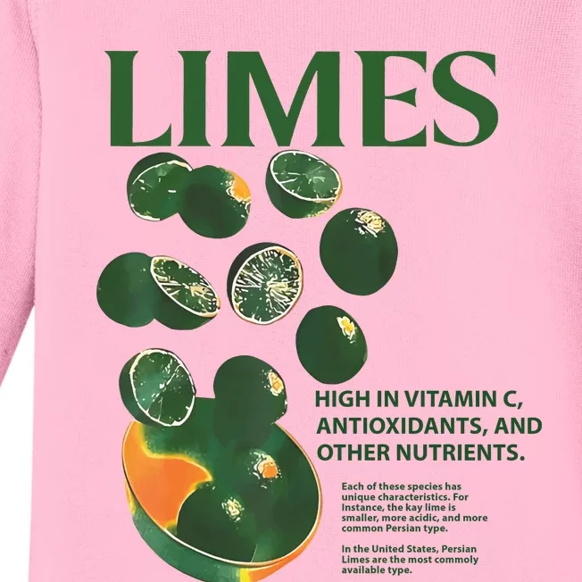 Limes High In Vitamin C Antioxidants And Other Nutrients Baby Long Sleeve Bodysuit