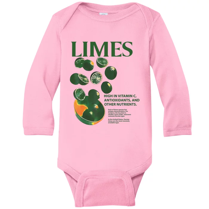 Limes High In Vitamin C Antioxidants And Other Nutrients Baby Long Sleeve Bodysuit