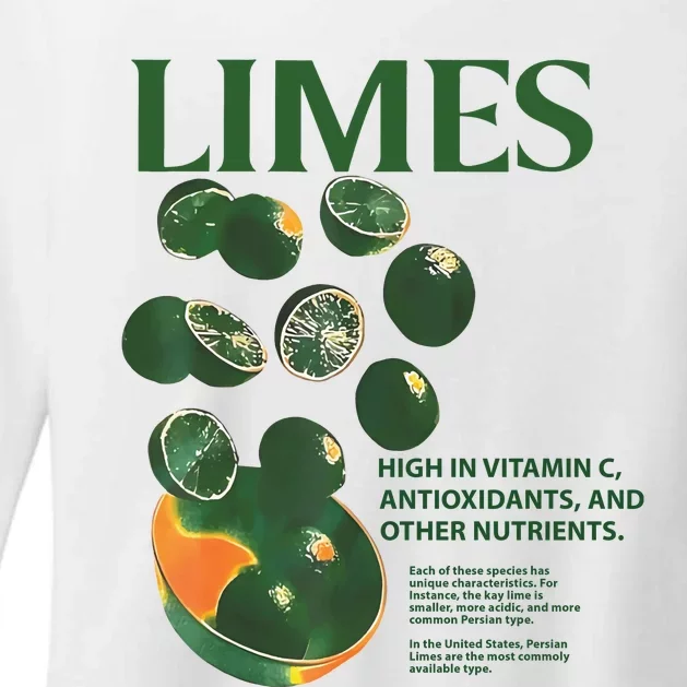 Limes High In Vitamin C Antioxidants And Other Nutrients Womens CVC Long Sleeve Shirt