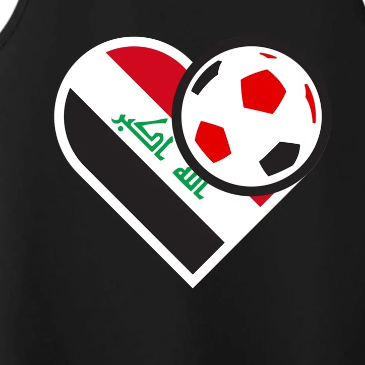 Love Heart Iraqi Futbol Soccer Team Performance Tank