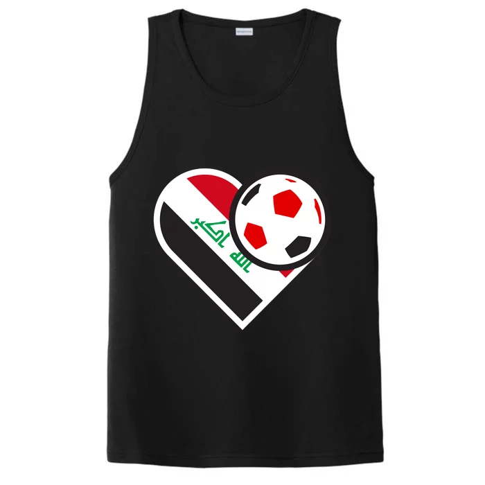 Love Heart Iraqi Futbol Soccer Team Performance Tank