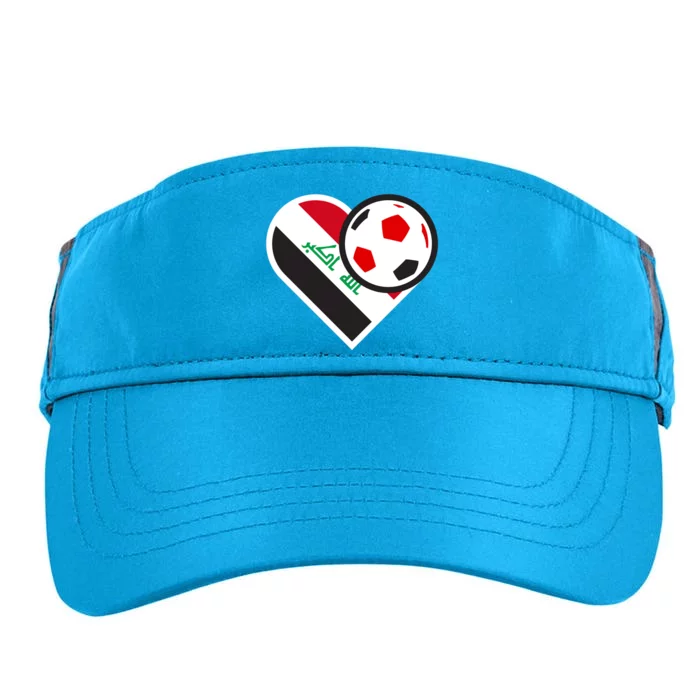 Love Heart Iraqi Futbol Soccer Team Adult Drive Performance Visor