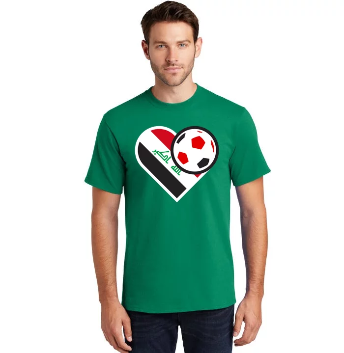 Love Heart Iraqi Futbol Soccer Team Tall T-Shirt