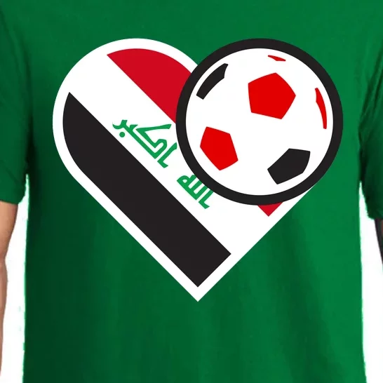 Love Heart Iraqi Futbol Soccer Team Pajama Set