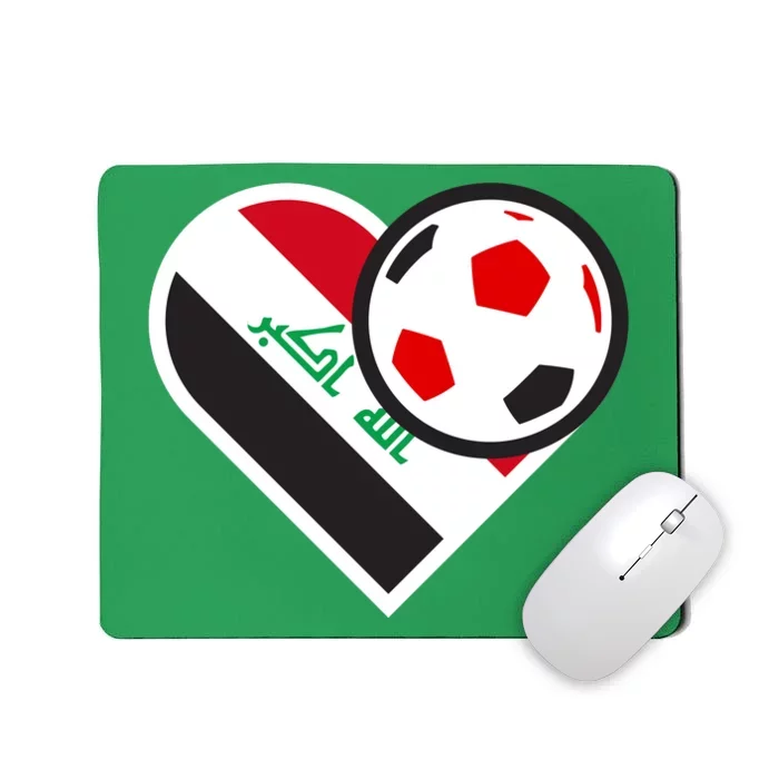 Love Heart Iraqi Futbol Soccer Team Mousepad