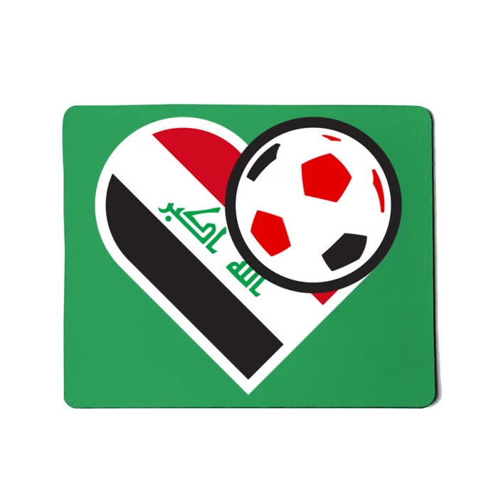 Love Heart Iraqi Futbol Soccer Team Mousepad