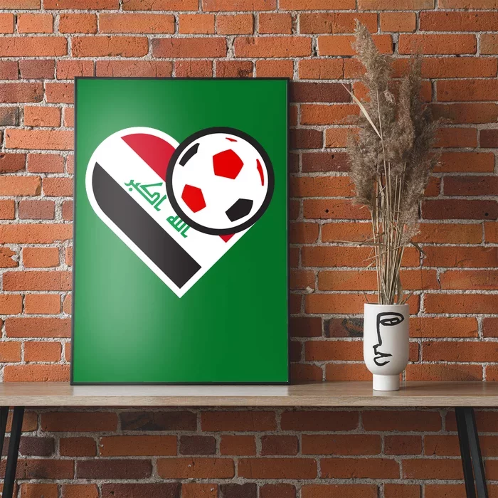 Love Heart Iraqi Futbol Soccer Team Poster