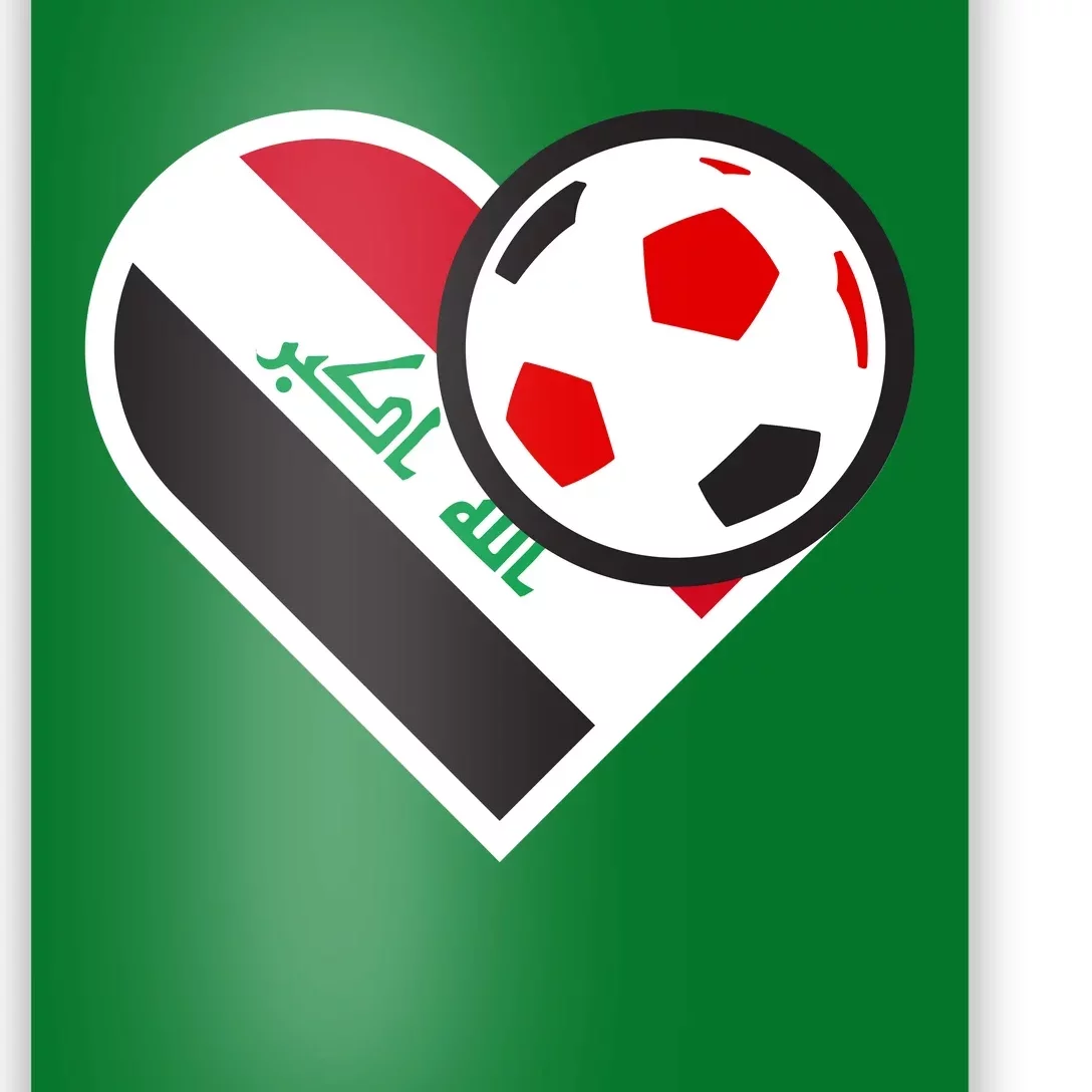 Love Heart Iraqi Futbol Soccer Team Poster