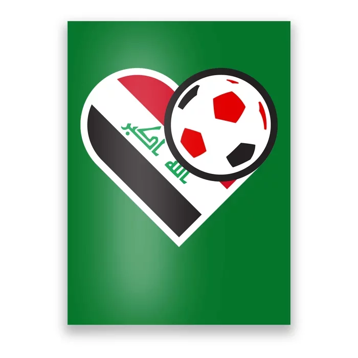 Love Heart Iraqi Futbol Soccer Team Poster