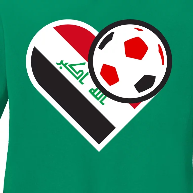 Love Heart Iraqi Futbol Soccer Team Ladies Long Sleeve Shirt