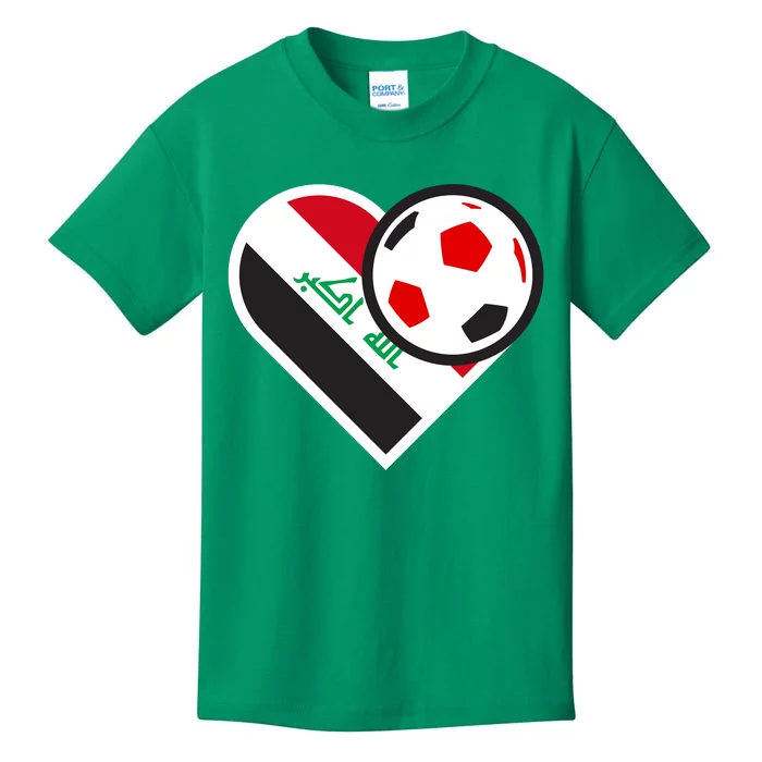 Love Heart Iraqi Futbol Soccer Team Kids T-Shirt