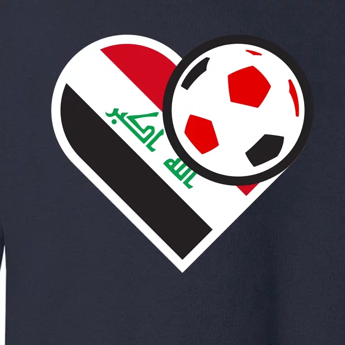 Love Heart Iraqi Futbol Soccer Team Toddler Sweatshirt