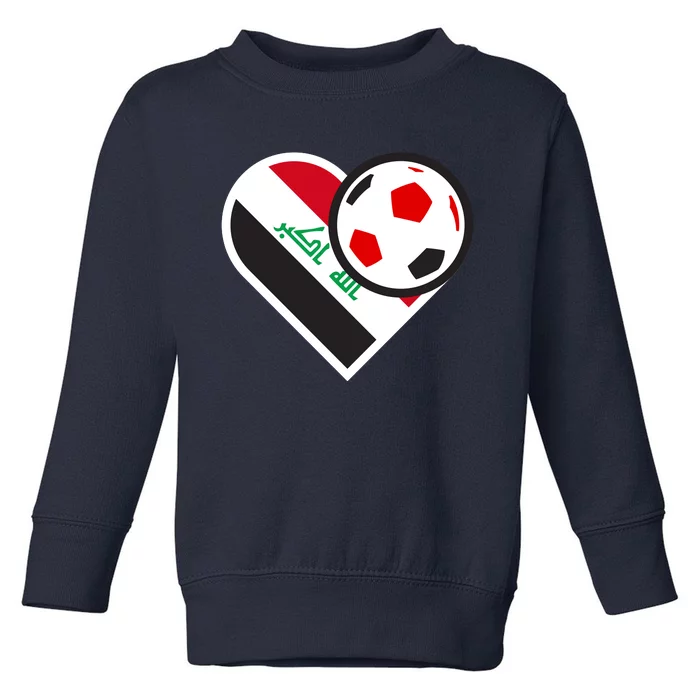 Love Heart Iraqi Futbol Soccer Team Toddler Sweatshirt