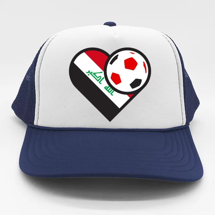 Love Heart Iraqi Futbol Soccer Team Trucker Hat