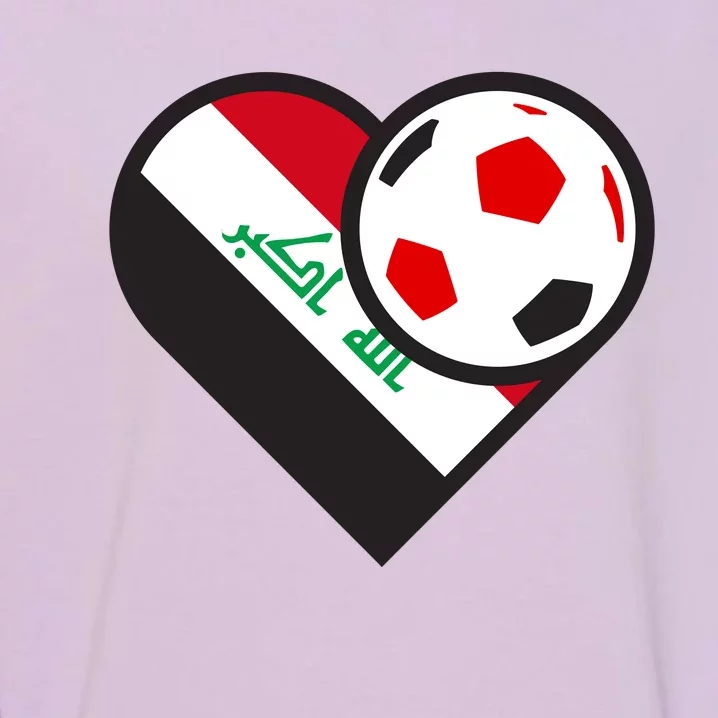 Love Heart Iraqi Futbol Soccer Team Garment-Dyed Sweatshirt