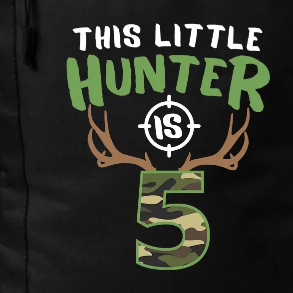 Little Hunter Is 5 Birthday Boys 5th Birthday Deer Hunter Daily Commute Backpack