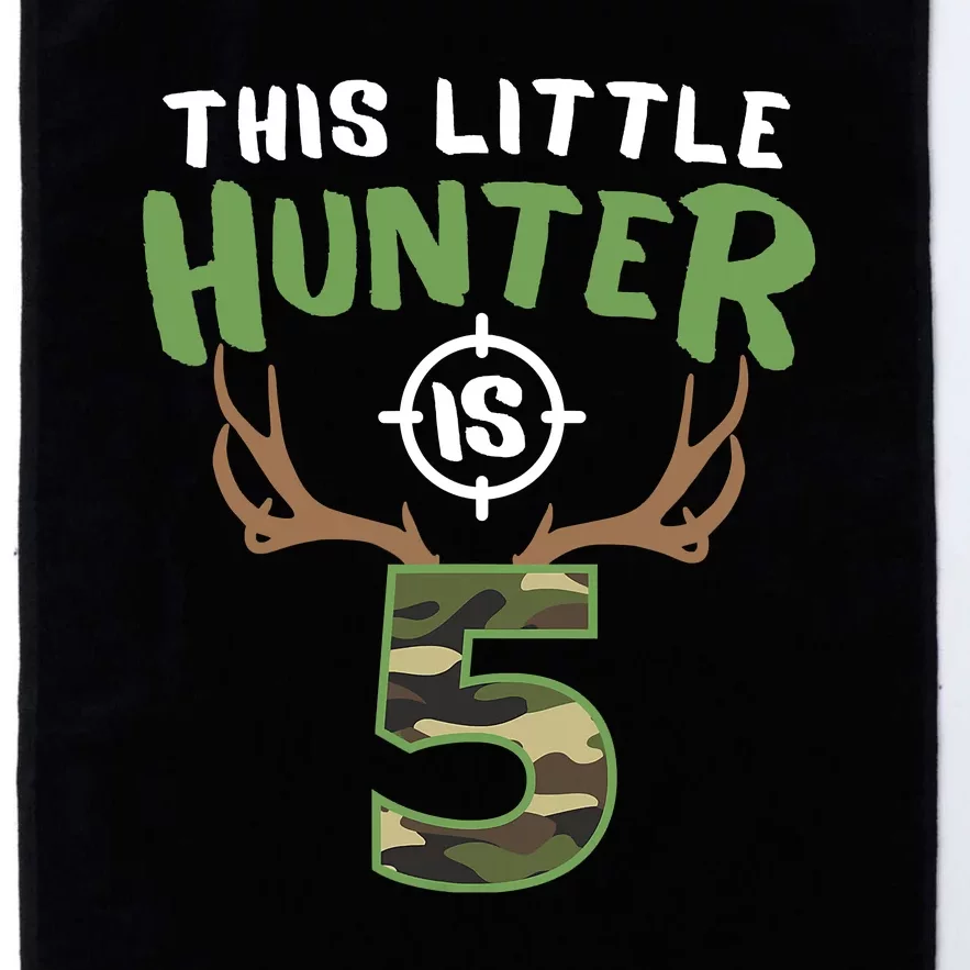 Little Hunter Is 5 Birthday Boys 5th Birthday Deer Hunter Platinum Collection Golf Towel