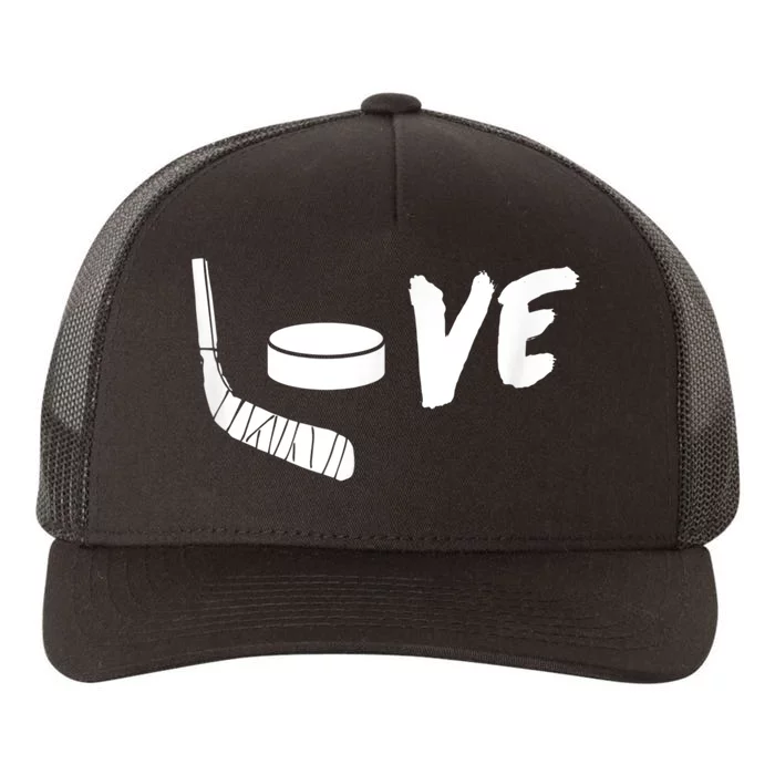 Love Hockey Ice Hockey Gift For Hockey Fans Yupoong Adult 5-Panel Trucker Hat