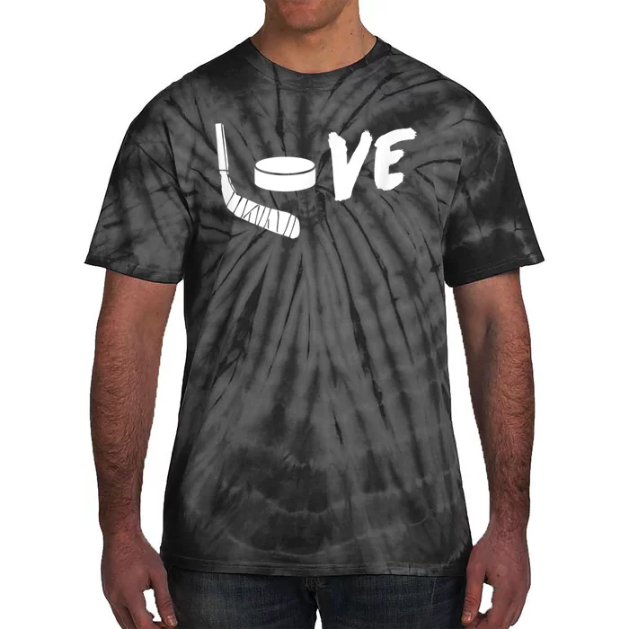 Love Hockey Ice Hockey Gift For Hockey Fans Tie-Dye T-Shirt