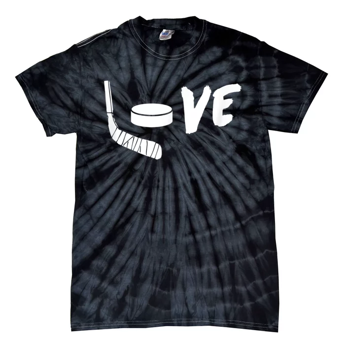 Love Hockey Ice Hockey Gift For Hockey Fans Tie-Dye T-Shirt