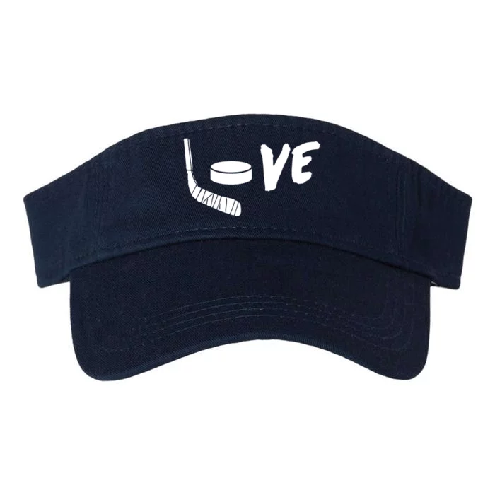 Love Hockey Ice Hockey Shirts & Gift For Hockey Fans Valucap Bio-Washed Visor