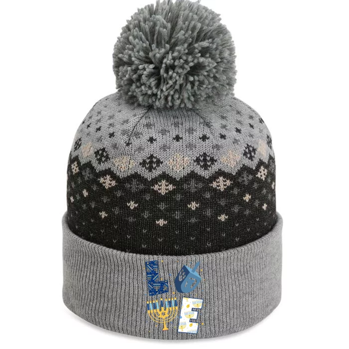 Love Hanukkah Jewish Festive Holiday The Baniff Cuffed Pom Beanie