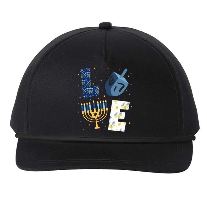 Love Hanukkah Jewish Festive Holiday Snapback Five-Panel Rope Hat